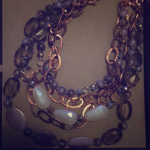 Purple and copper necklace - Picture 1 of 1